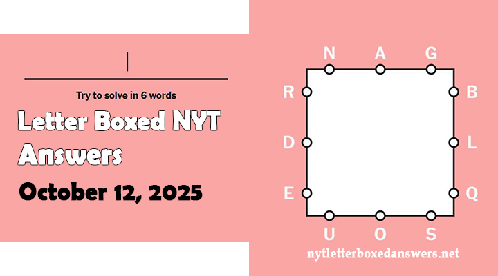 Today's NYT Letter Boxed Answers Sunday 12 October 2025 - insta