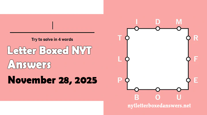 Today's NYT Letter Boxed Answers Friday 28 November 2025
