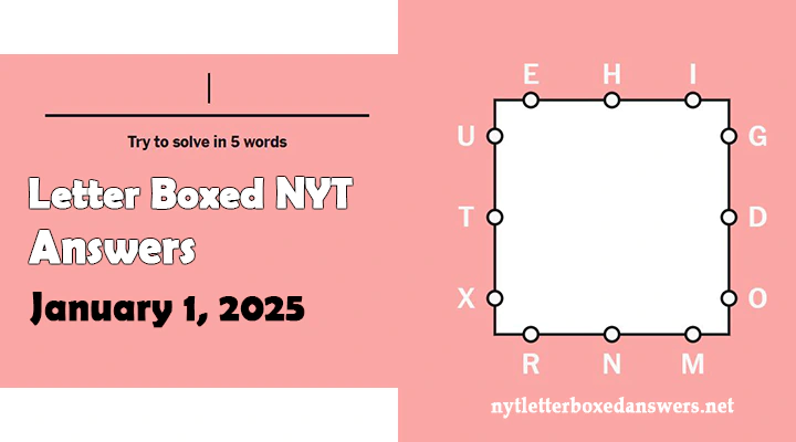 Today's NYT Letter Boxed Answers Thursday 1 January 2025