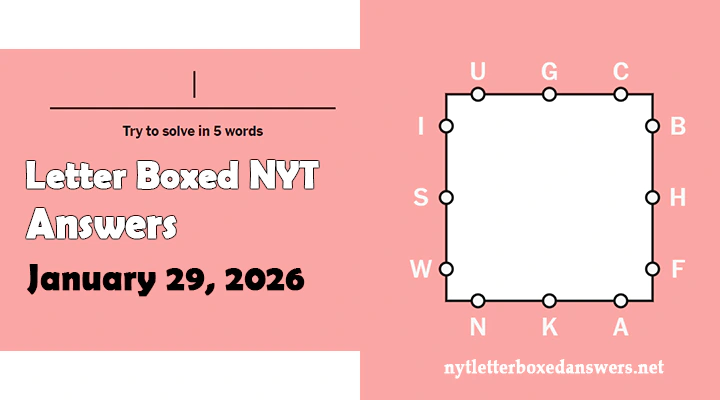 Today's NYT Letter Boxed Answers Thursday 29 January 2026