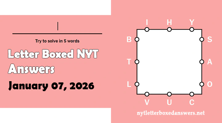 Today's NYT Letter Boxed Answers Wednesday 7 January 2026